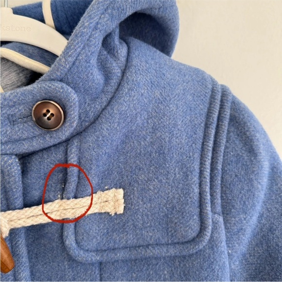 Samansa Mos2 Blue Duffle Pea Coat Wool Blend Size Medium - Picture 4 of 15